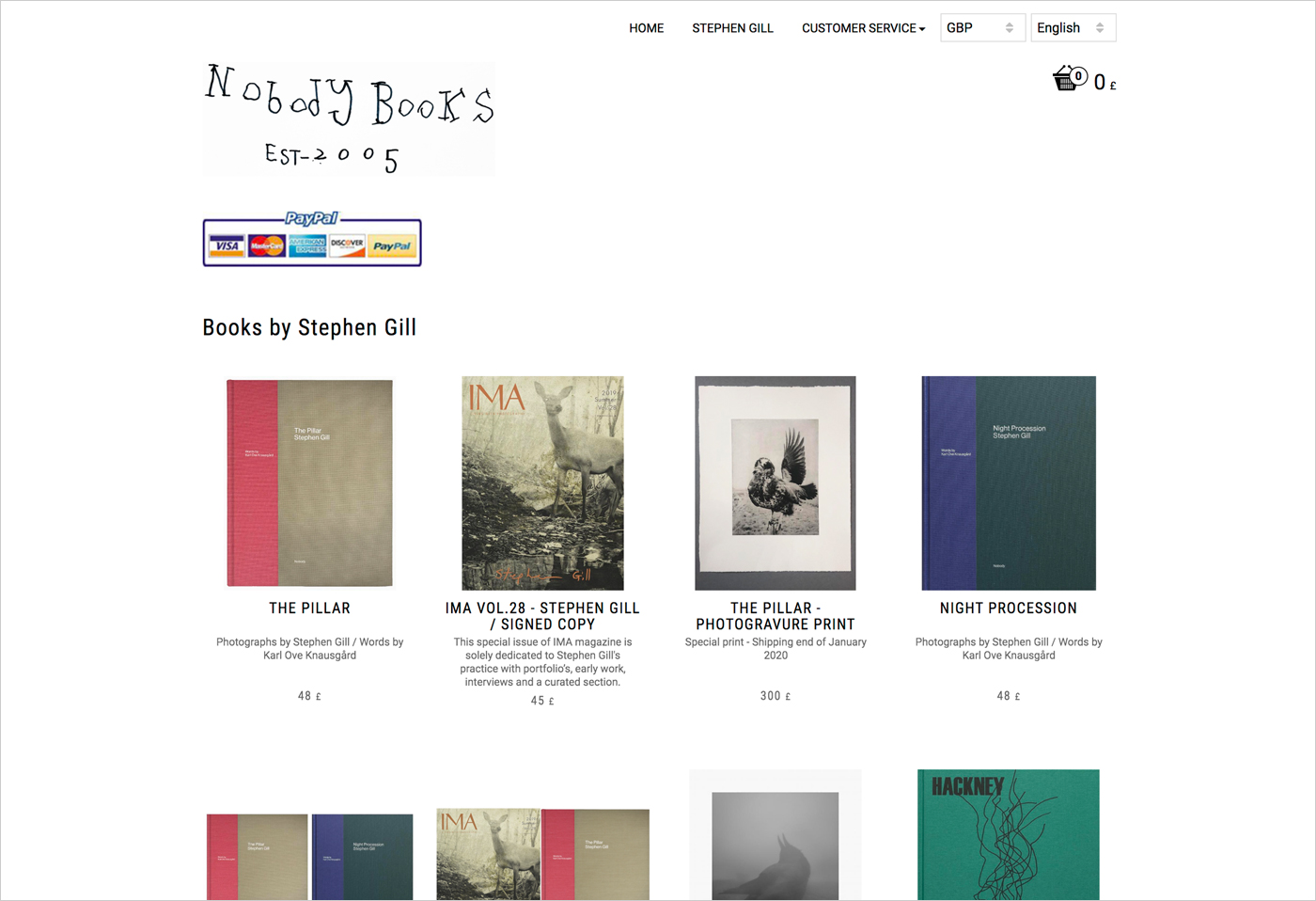 Nobody Booksウェブサイトの画面キャプチャ画像