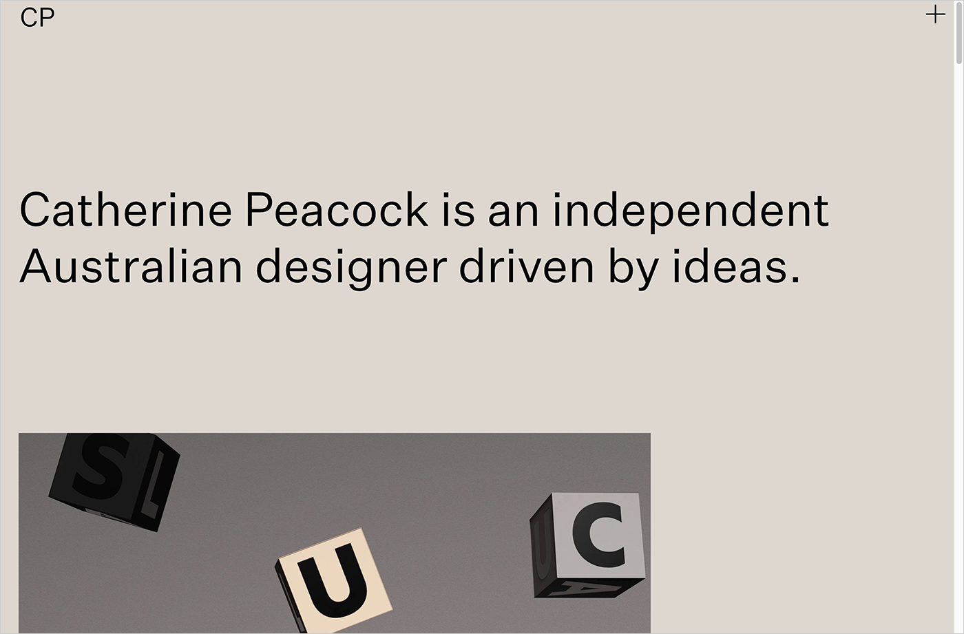 Catherine Peacockウェブサイトの画面キャプチャ画像
