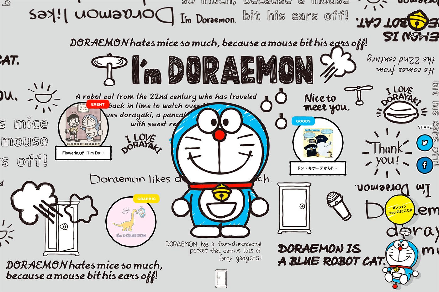 I’m Doraemon（アイム ドラえもん） | サンリオウェブサイトの画面キャプチャ画像