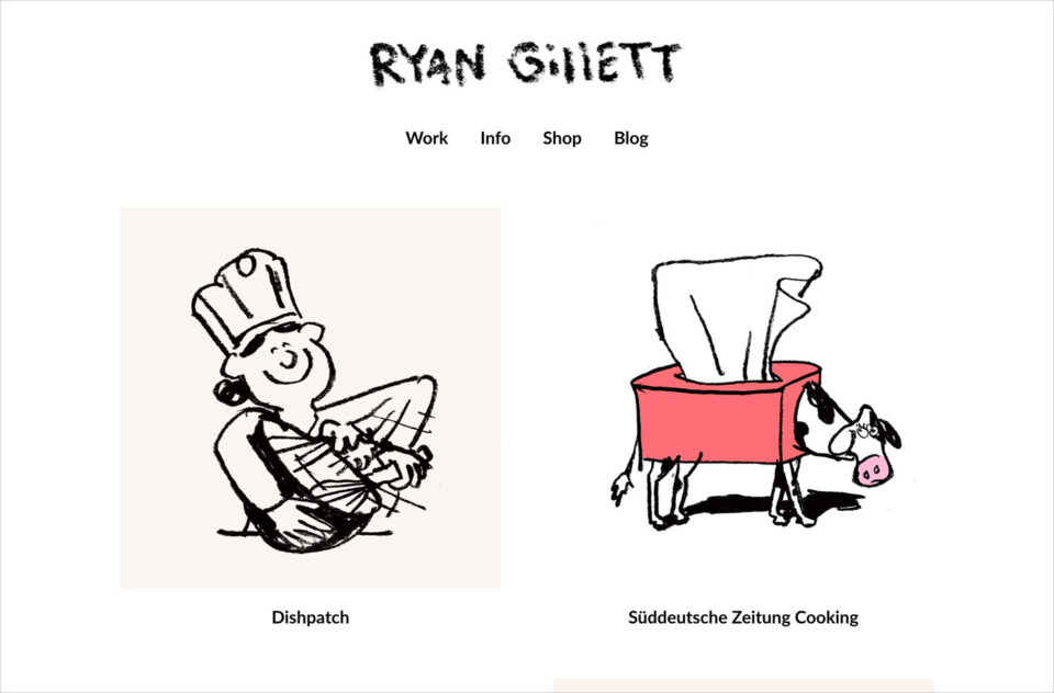 Work Archives – Ryan Gillettウェブサイトの画面キャプチャ画像