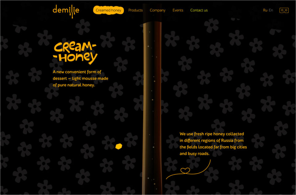 Demilie Creamed Honeyウェブサイトの画面キャプチャ画像
