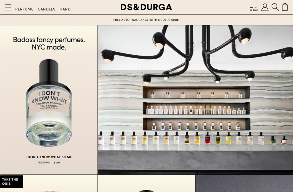 D.S. & DURGAウェブサイトの画面キャプチャ画像