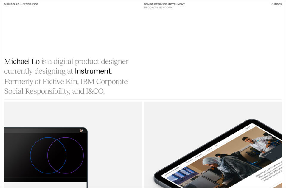 Michael Lo—Designerウェブサイトの画面キャプチャ画像