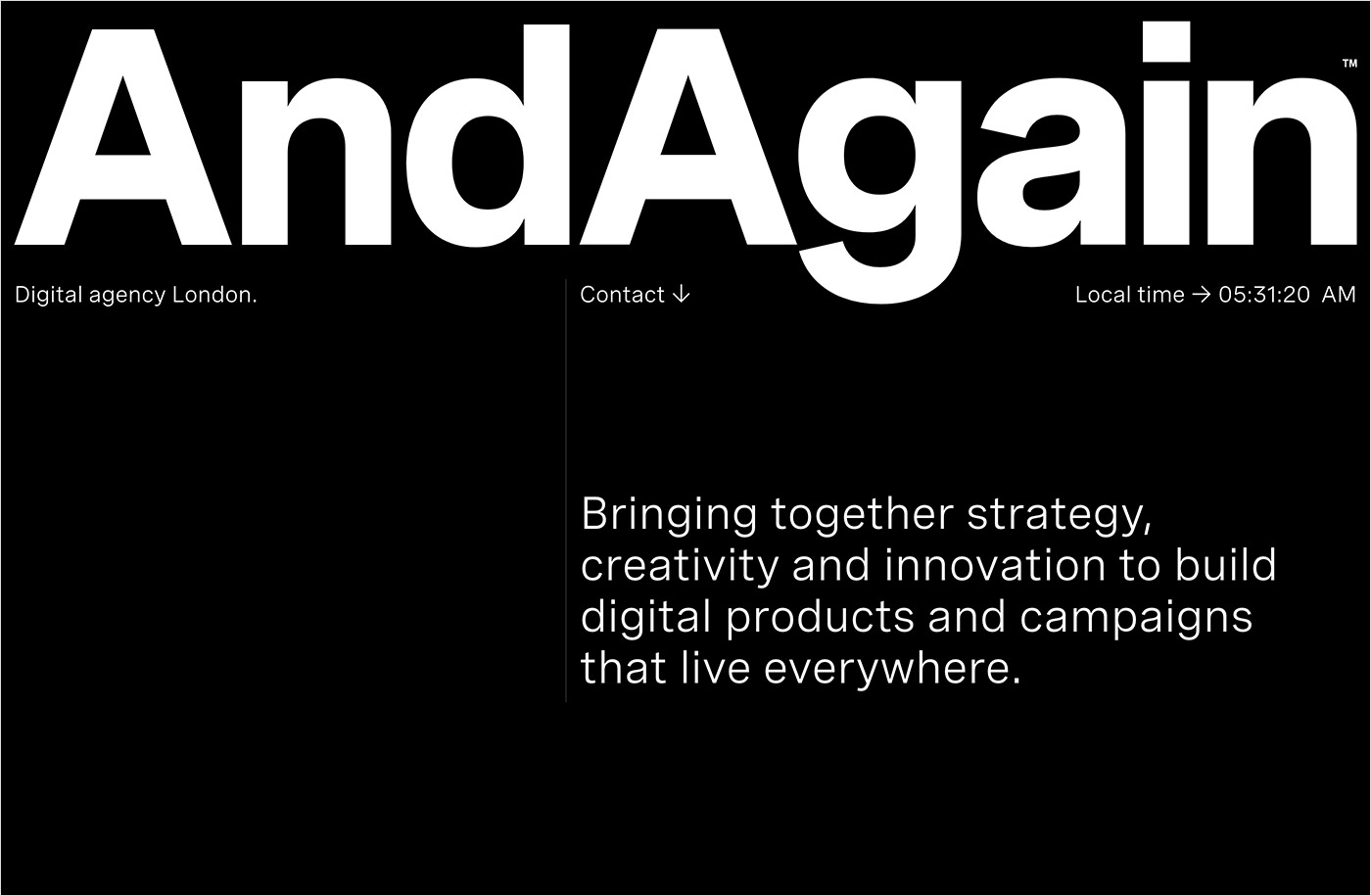 AndAgain | Creative technology network – digital agency Londonウェブサイトの画面キャプチャ画像