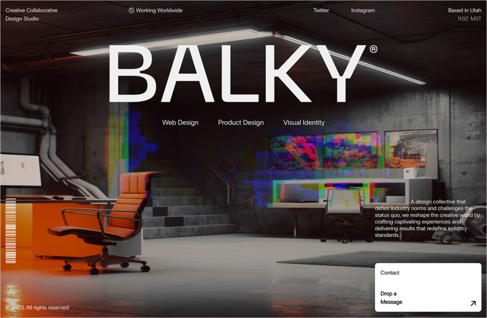 Balky Studio: A digital experience design collectiveウェブサイトの画面キャプチャ画像