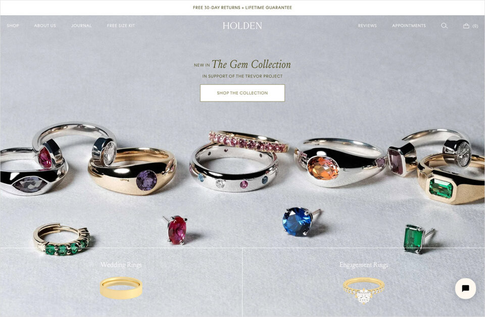 Holden | Engagement Rings and Wedding Rings | Lab Grown Diamondsウェブサイトの画面キャプチャ画像