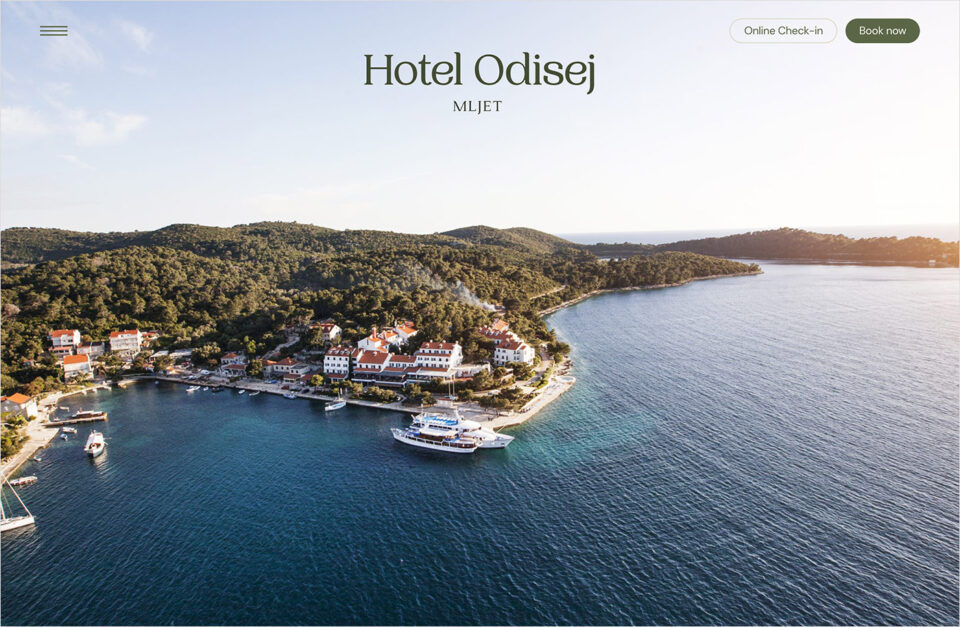 Hotel Odisej | Mljet Island Hotelウェブサイトの画面キャプチャ画像
