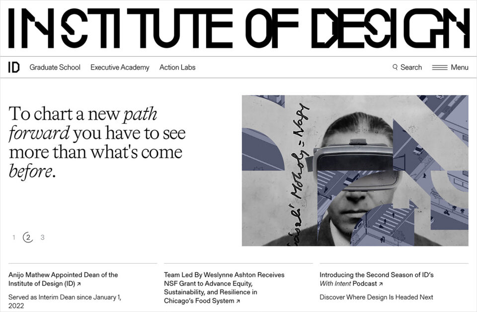 Institute of Design (ID) at Illinois Techウェブサイトの画面キャプチャ画像
