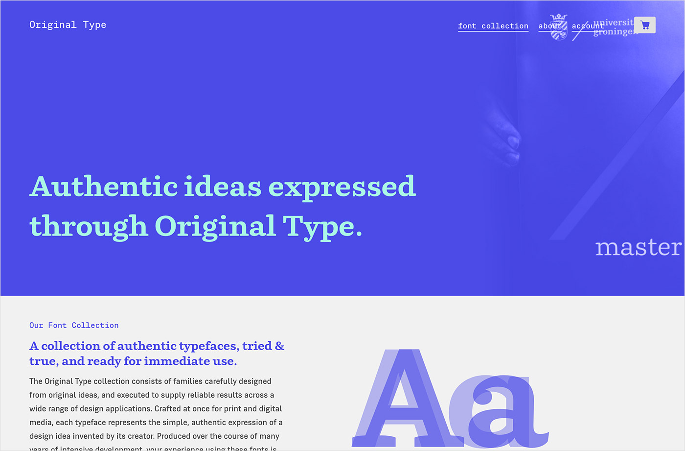 Original Type — Original typefaces for print and web.ウェブサイトの画面キャプチャ画像