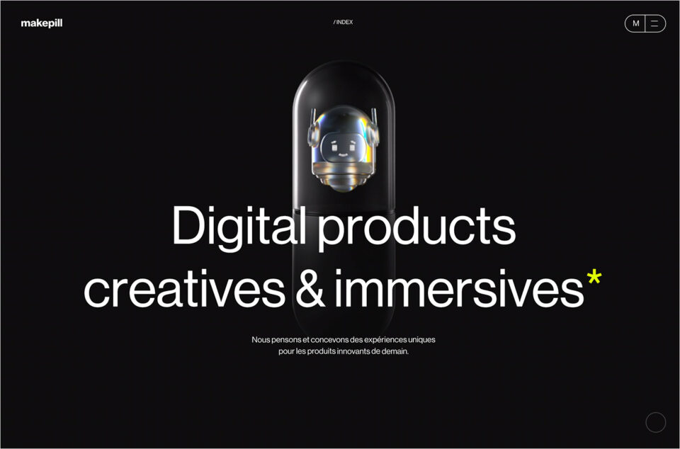 Makepill | Produits digitaux, créatifs & immersifs.ウェブサイトの画面キャプチャ画像