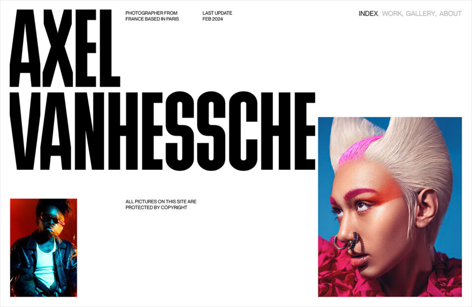 Axel Vanhesscheウェブサイトの画面キャプチャ画像