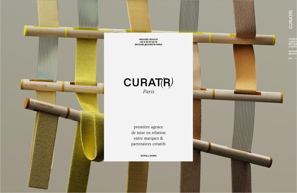 CURATR Parisウェブサイトの画面キャプチャ画像