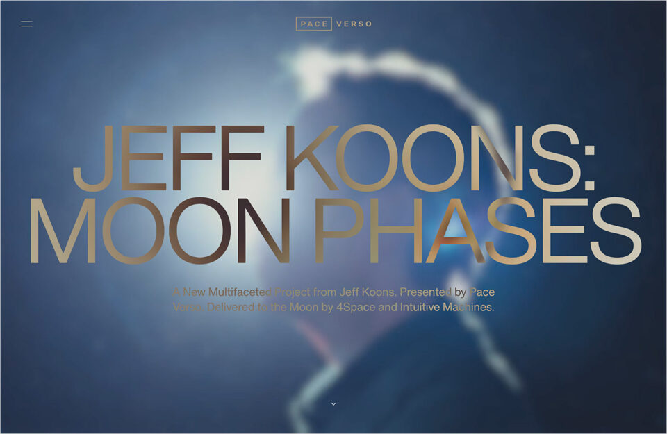 Jeff Koons Moon Phasesウェブサイトの画面キャプチャ画像