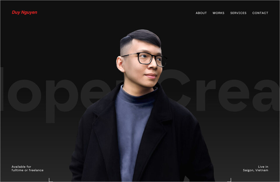 Duy Nguyen • Creative Developerウェブサイトの画面キャプチャ画像