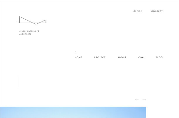 KENSHI MATSUMOTO ARCHITECTSウェブサイトの画面キャプチャ画像