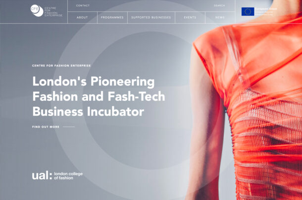 CFE | The Centre for Fashion Enterprise Londonウェブサイトの画面キャプチャ画像