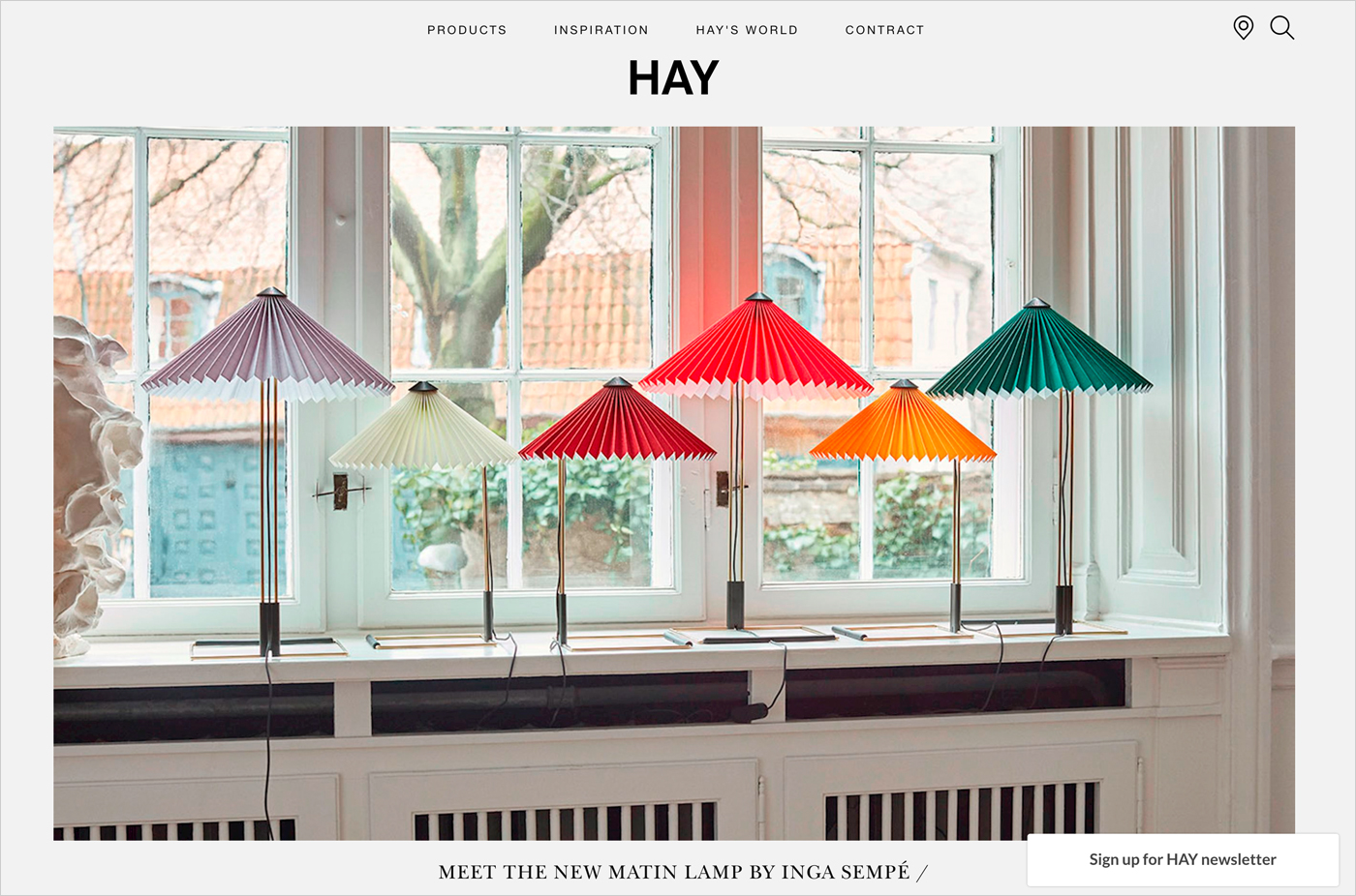 HAY.dk – latest products, designer news and retailer infoウェブサイトの画面キャプチャ画像