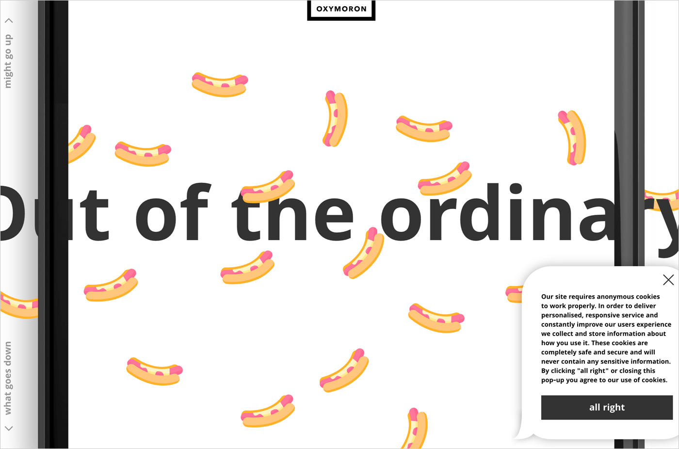 Oxymoron – out of the ordinary creative agencyウェブサイトの画面キャプチャ画像