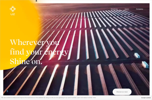 UZ | Premium Energy Storage for homes and industriesウェブサイトの画面キャプチャ画像