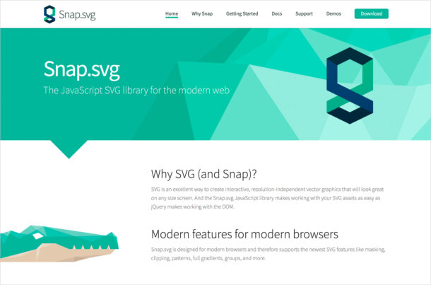 Snap.svgウェブサイトの画面キャプチャ画像