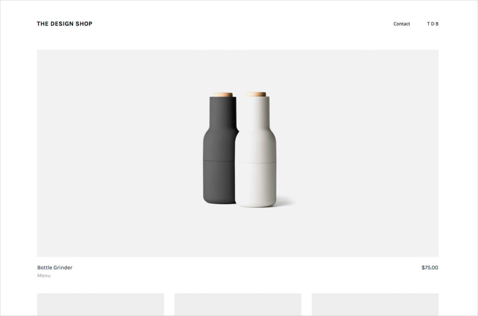 The Design Shopウェブサイトの画面キャプチャ画像