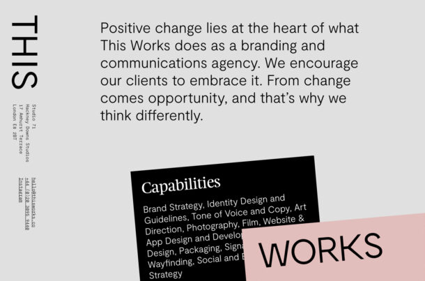 This Works – Branding, Design and Digital Creative Agency.ウェブサイトの画面キャプチャ画像