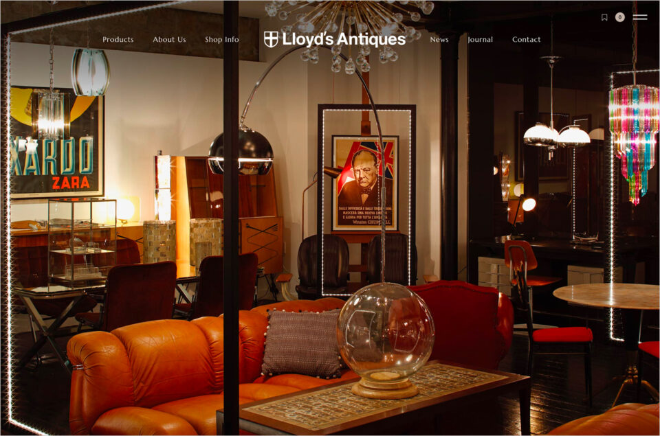 Lloyd's Antiques ロイズ・アンティークスウェブサイトの画面キャプチャ画像