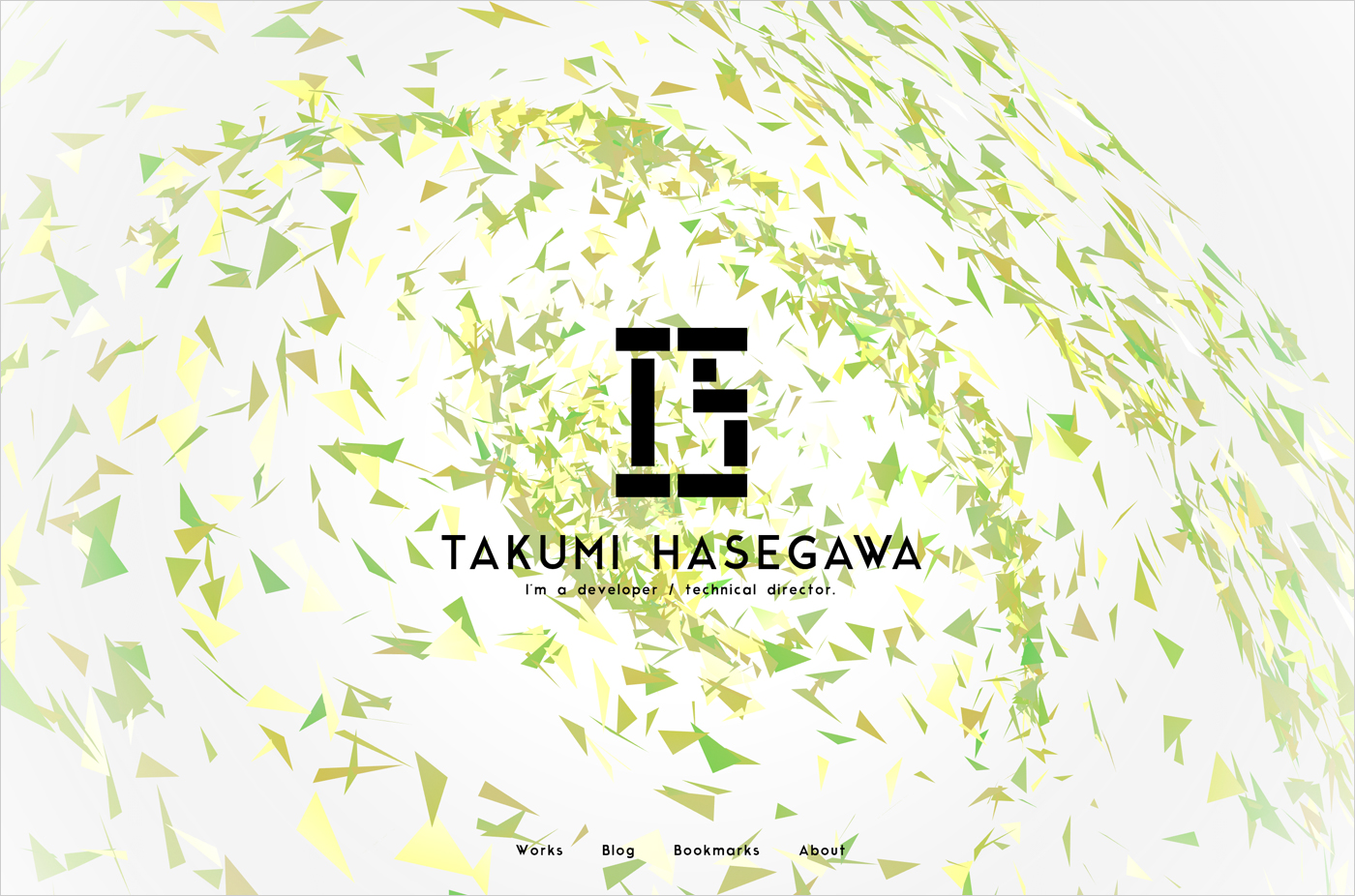 Takumi Hasegawaウェブサイトの画面キャプチャ画像