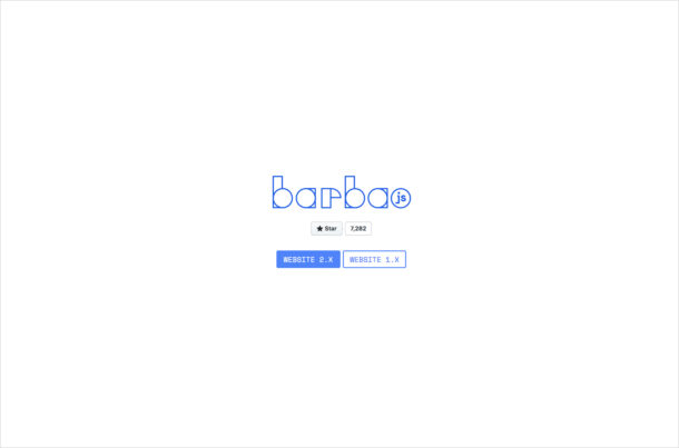 barba.jsウェブサイトの画面キャプチャ画像