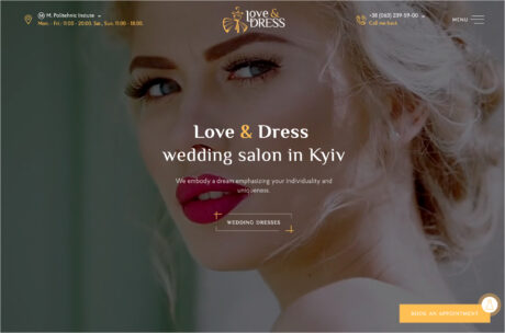 Love&Dress Wedding Salon in Kyiv, salon of wedding and evening dresses.ウェブサイトの画面キャプチャ画像