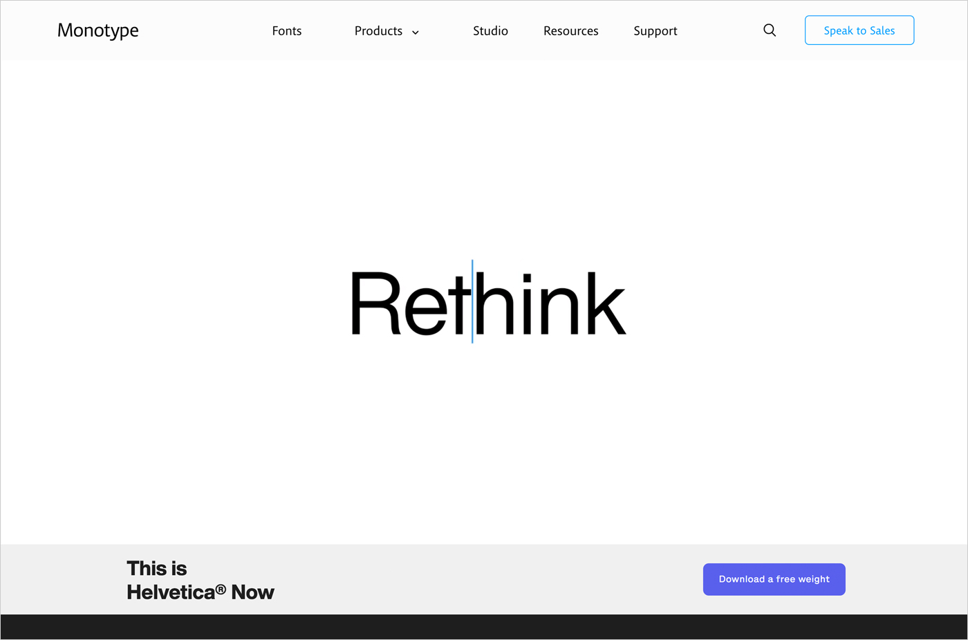Helvetica® Nowウェブサイトの画面キャプチャ画像