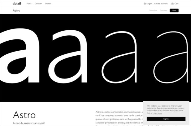Detail Type Foundryウェブサイトの画面キャプチャ画像