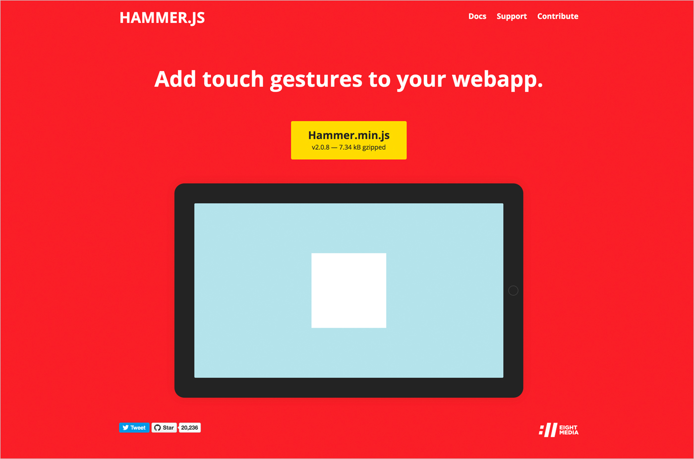 HAMMER.JSウェブサイトの画面キャプチャ画像