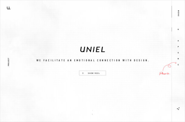UNIEL ltd.ウェブサイトの画面キャプチャ画像