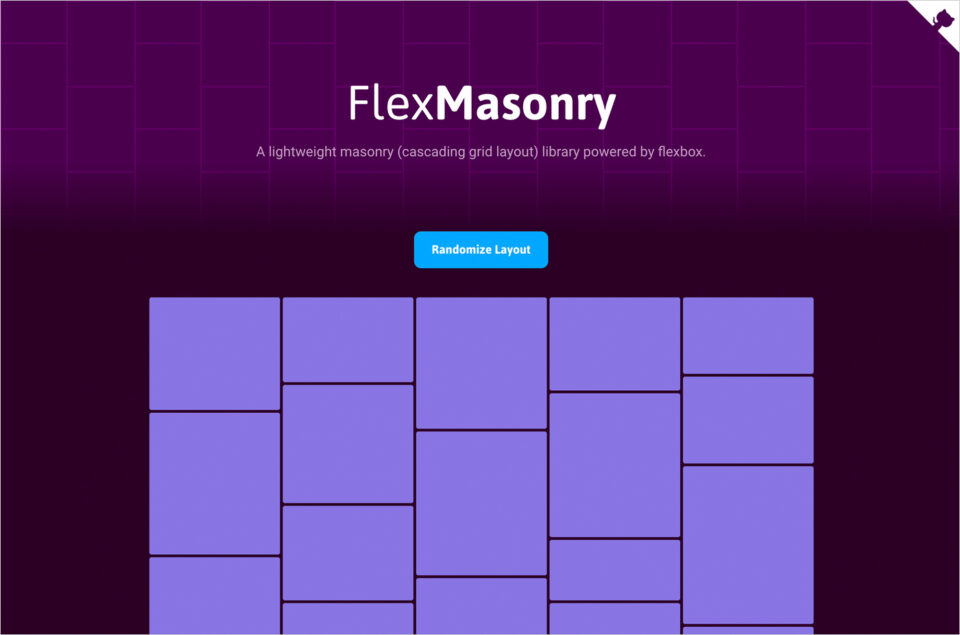 FlexMasonryウェブサイトの画面キャプチャ画像