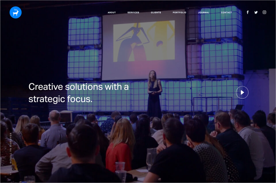 Creative & Digital Agency – Blue Stagウェブサイトの画面キャプチャ画像