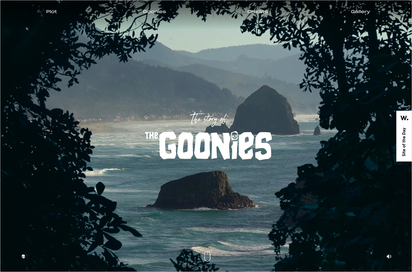 The Gooniesウェブサイトの画面キャプチャ画像