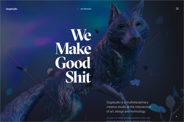 Dogstudio. Multidisciplinary Creative Studio.ウェブサイトの画面キャプチャ画像
