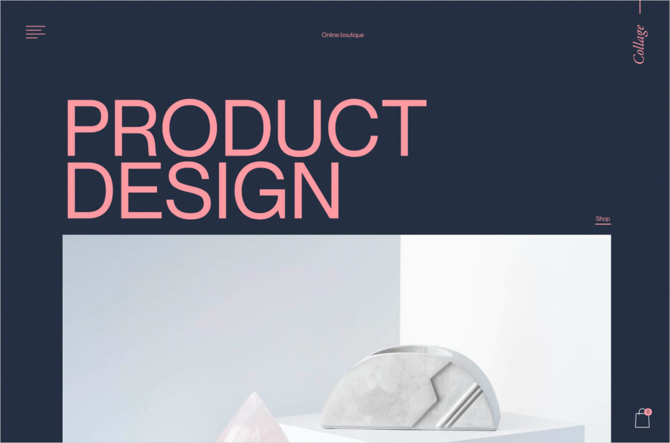 Product Design Boutique | Collage Craftingウェブサイトの画面キャプチャ画像