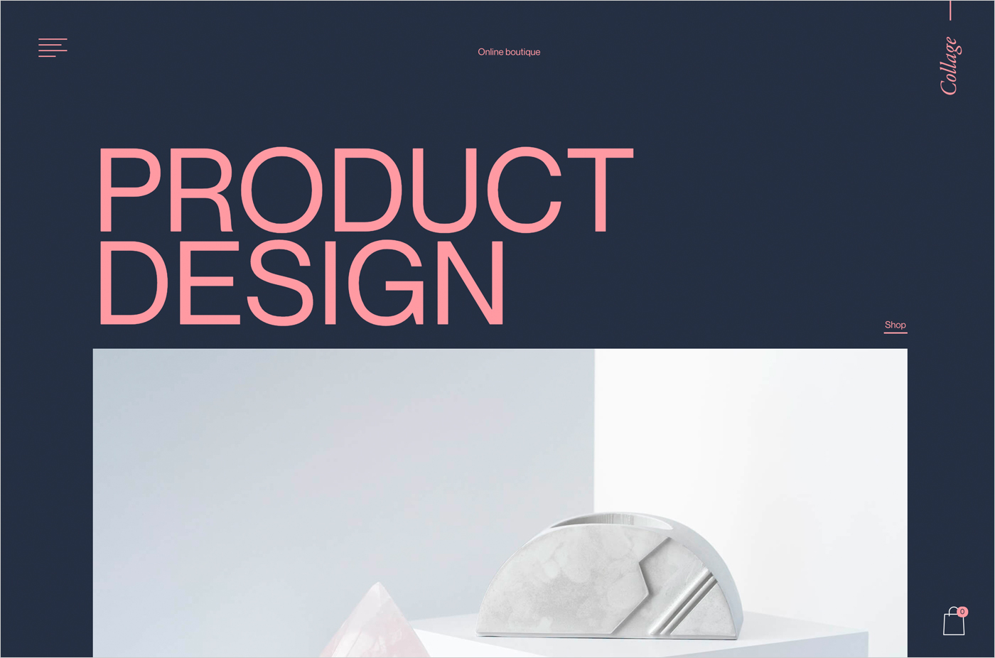 Product Design Boutique | Collage Craftingウェブサイトの画面キャプチャ画像