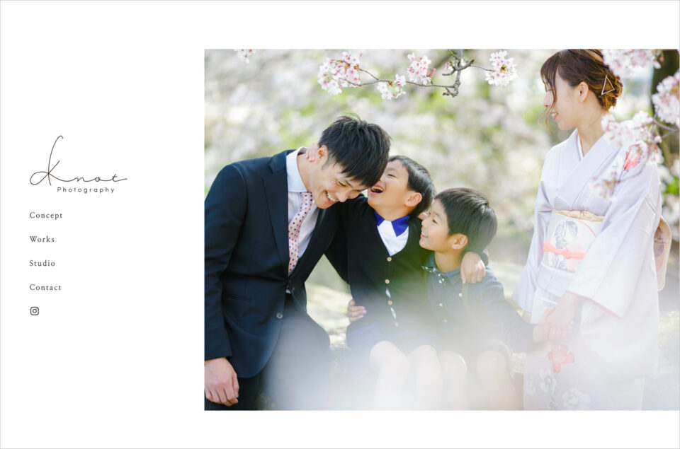 Knotphotography｜姫路にある写真スタジオウェブサイトの画面キャプチャ画像