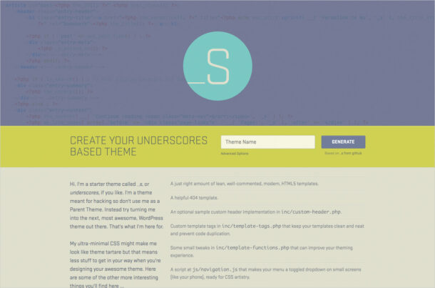 Underscores | A Starter Theme for WordPressウェブサイトの画面キャプチャ画像