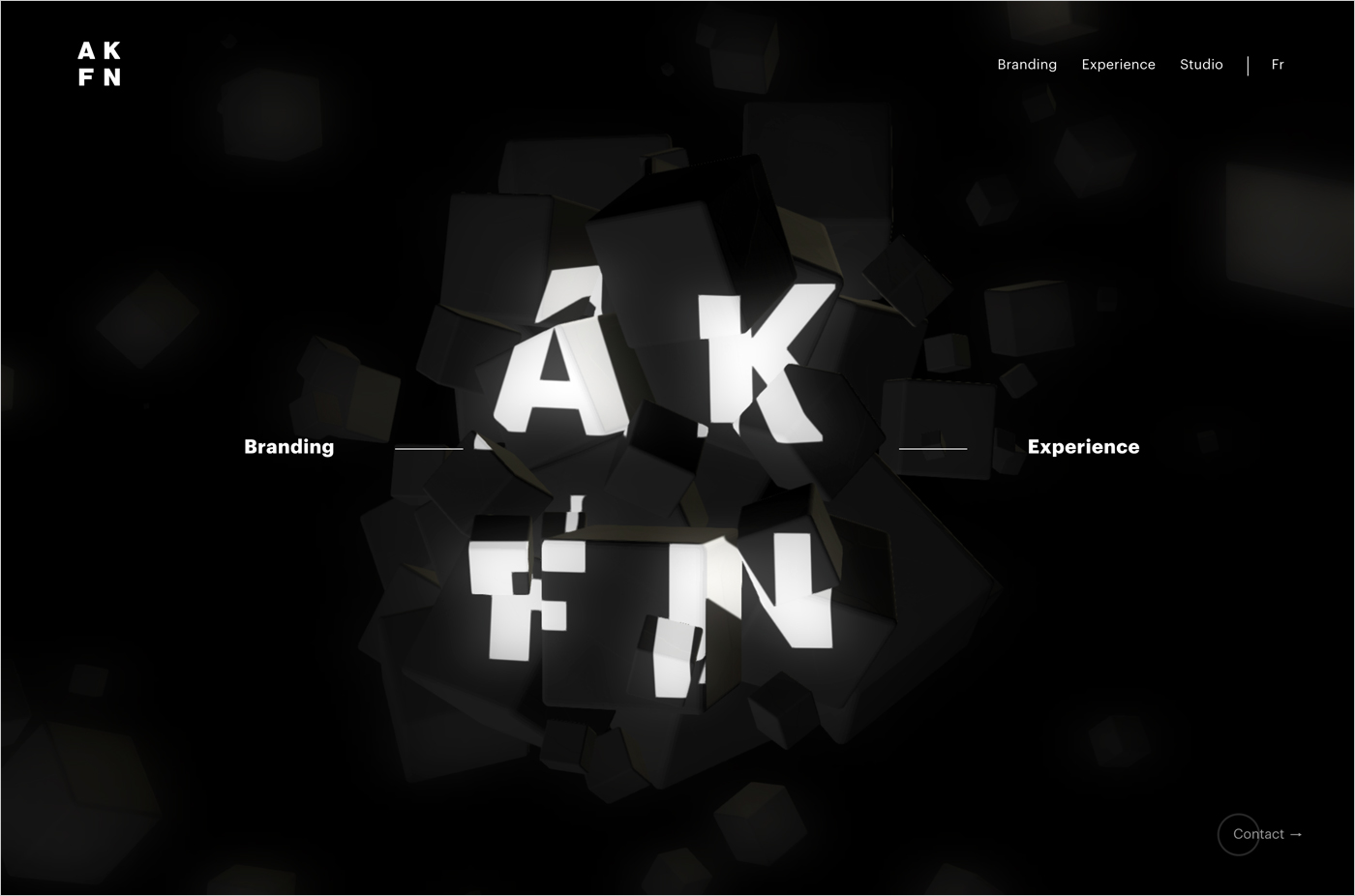 AKUFEN studio in Montreal – Strategy, branding, web & interactiveウェブサイトの画面キャプチャ画像