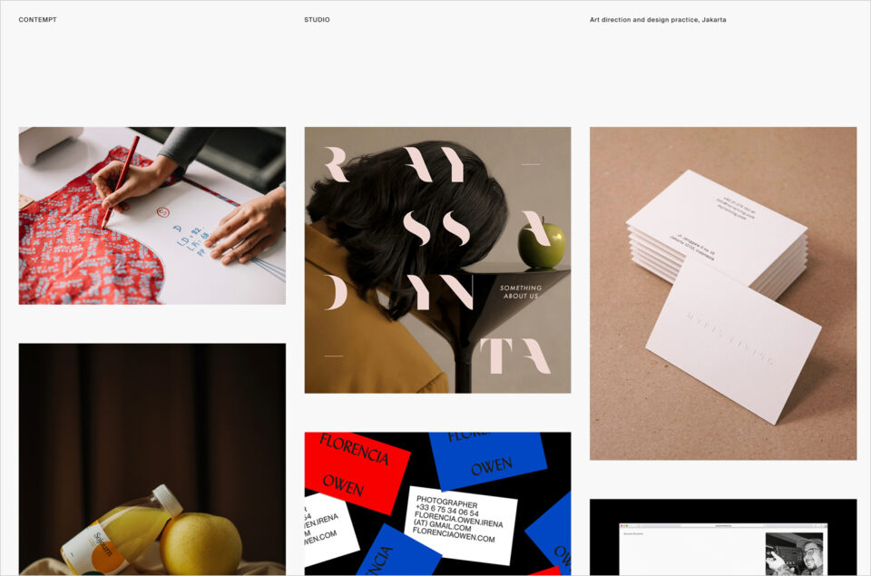 CONTEMPT – Art Direction and Design Practice, Jakartaウェブサイトの画面キャプチャ画像