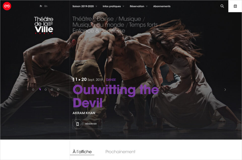 The Théâtre de la Ville – Théâtre des Abbesses – Parisウェブサイトの画面キャプチャ画像
