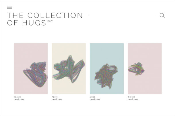 The Collection of Hugsウェブサイトの画面キャプチャ画像