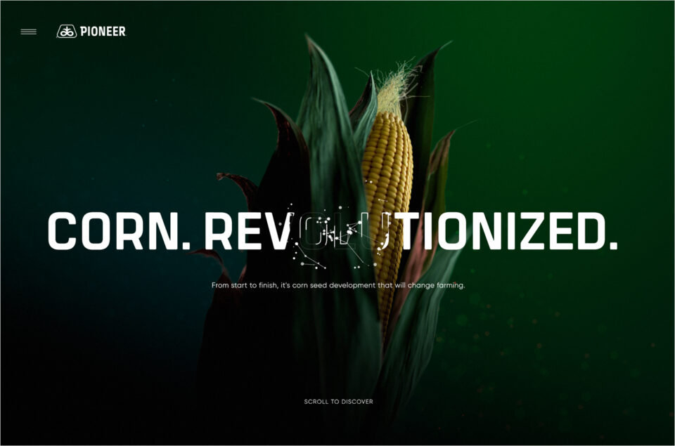 Pioneer – Corn. Revolutionized.ウェブサイトの画面キャプチャ画像