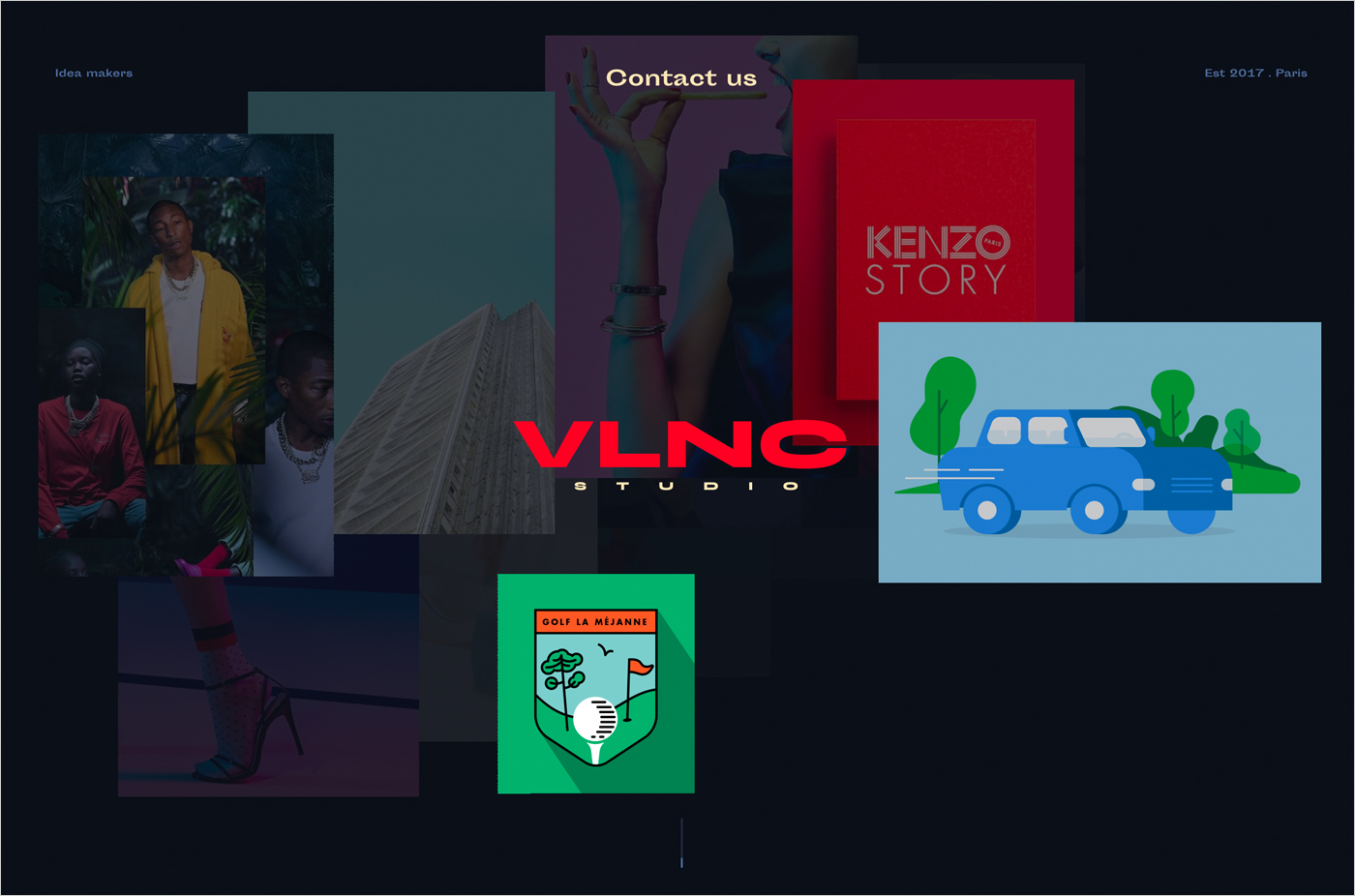 vlnc studioウェブサイトの画面キャプチャ画像