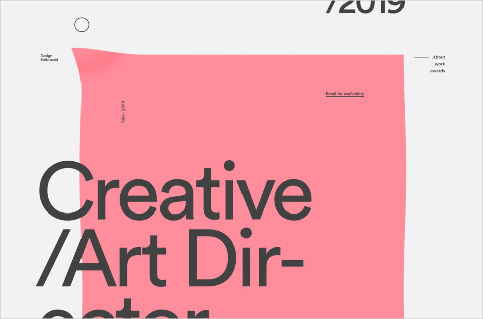 Design Embraced — 2019ウェブサイトの画面キャプチャ画像