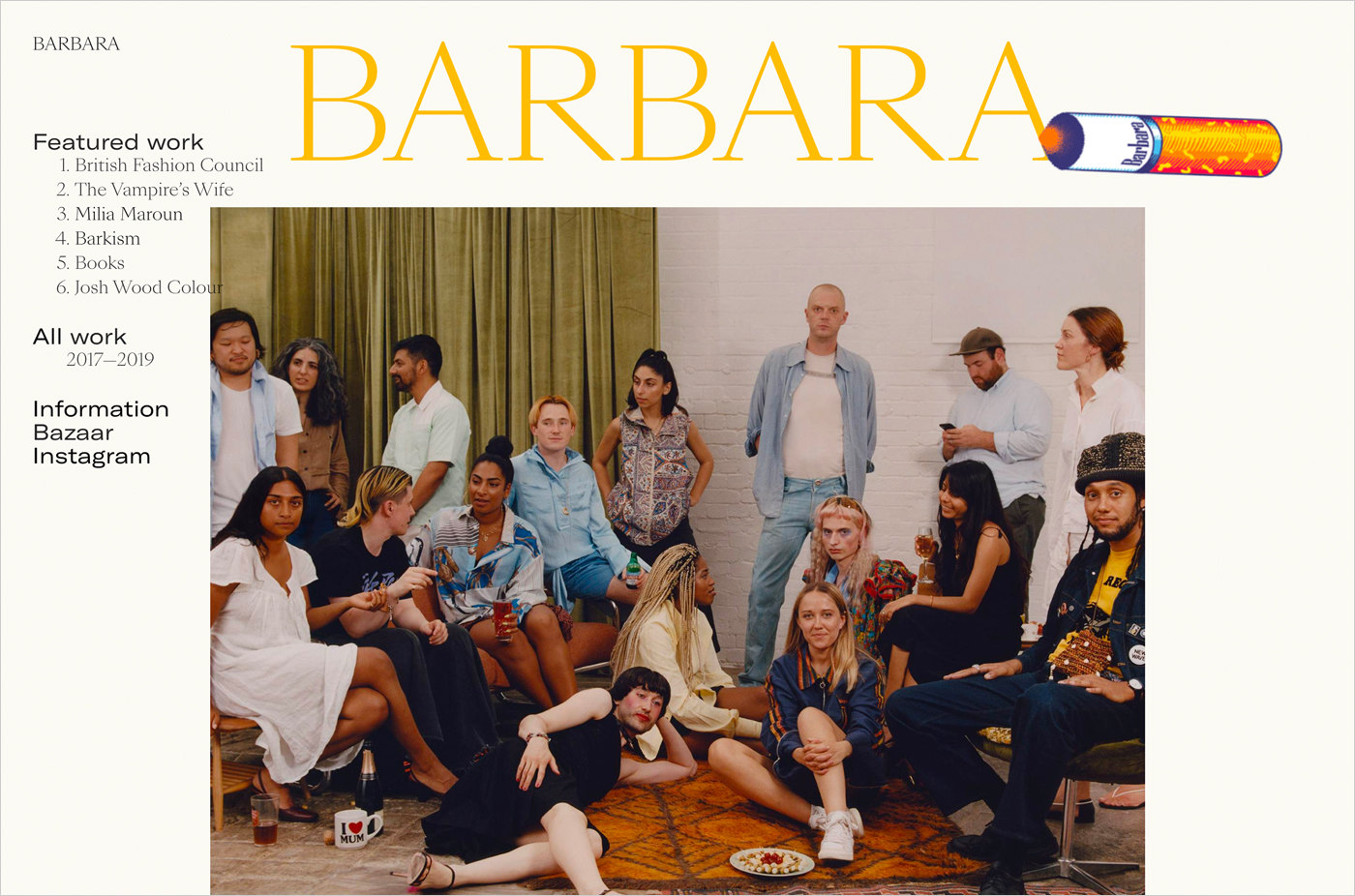 Barbaraウェブサイトの画面キャプチャ画像